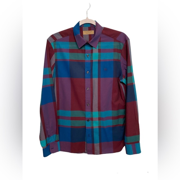 Burberry Other - Purple & Blue Burberry Novacheck Button Up Shirt